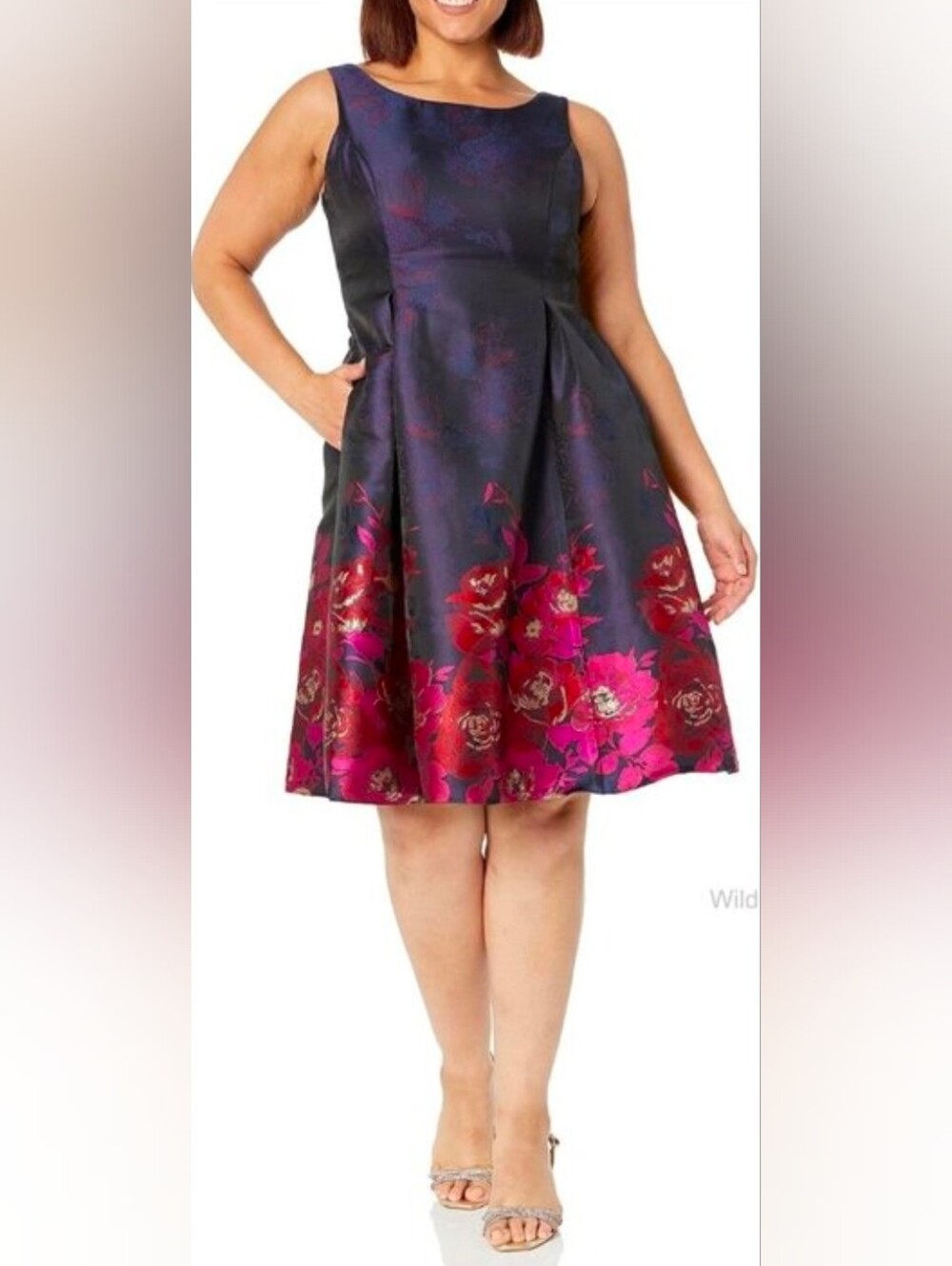 ✨ Adrianna Papell Fit & Flare Jacquard Dress – Size 16 ✨